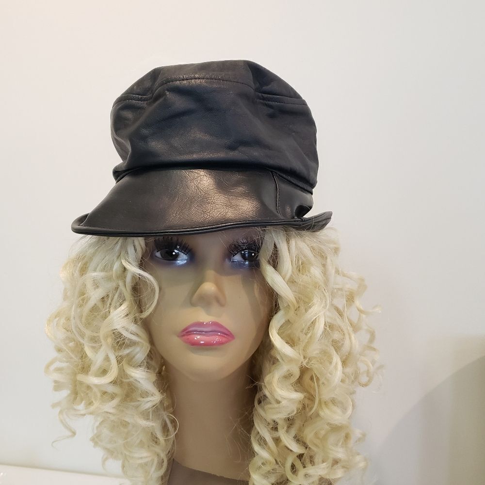 Black Leather Bucket Hat